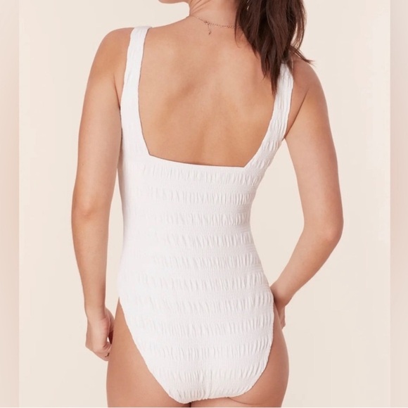 Andie Miami One Piece Smocked Swimsuit White size XL NWT - Picture 3 of 10
